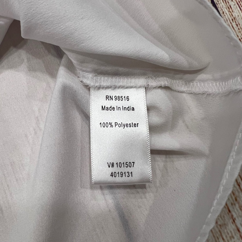 Coldwater Creek White Sleeveless Blouse Lattice Cutout Neck Plus Size 2X 20-22 - Picture 6 of 7